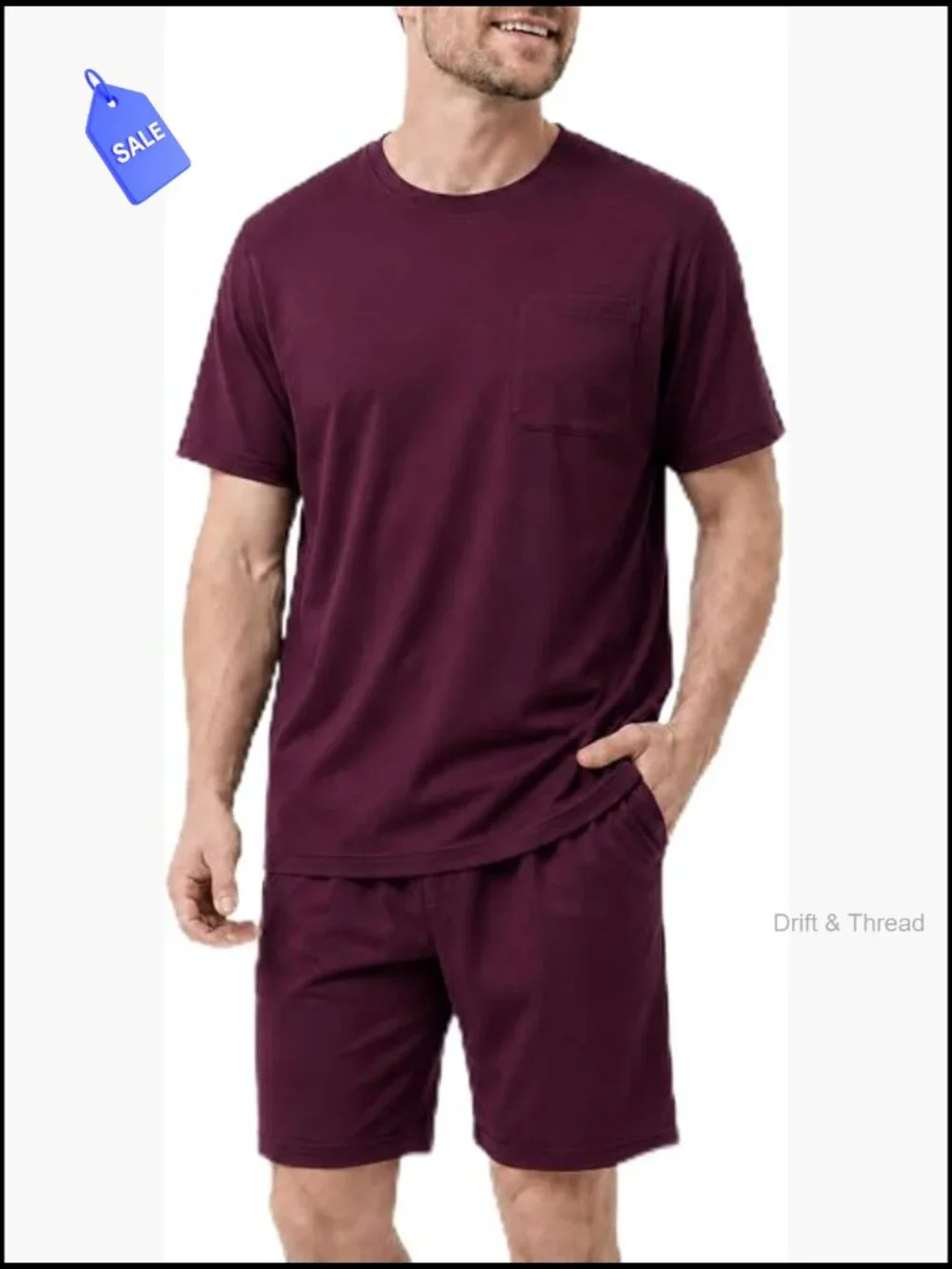 Men's Short Sleeve Pajama Set - Bamboo Rayon Cooling Loungewear